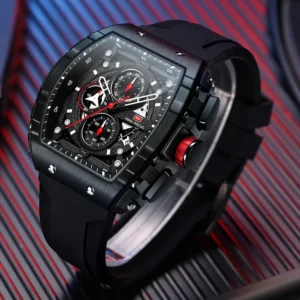 MINI FOCUS 0399G Chronograph Water-Resistance Quartz Watch Men's Silicone Sports Calendar Watches for Men Relogios Masculino