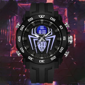 AL-101 spider luminescent electronic watch for teenagers, multi-functional fashionable and trendy men's alarm clock watch